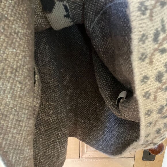 Alps Fine Apparel Womens Vintage 90s Wool USA Leaf Cardigan Size XL Beige FA EXC - Picture 8 of 12